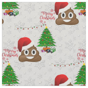 merry christmas poo emoji fabric
