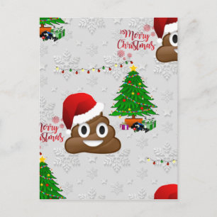 merry christmas poo emoji holiday postcard