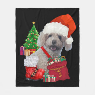 Merry Christmas Poodle Fleece Blanket