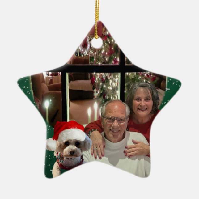 Merry Christmas Poodle Star Ornament (Front)
