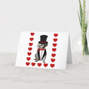Merry Christmas Poodle Tuxedo Folded Note Card