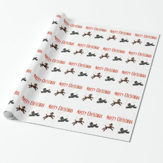 Merry Christmas Poodles Wrapping Paper