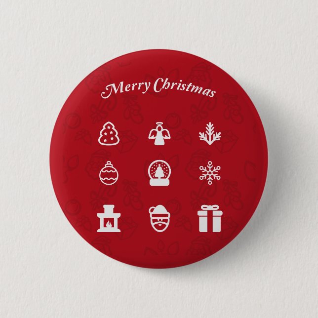 Merry Christmas Popular Icons set 6 Cm Round Badge (Front)