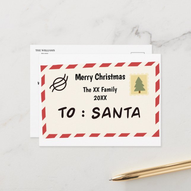Merry Christmas Postcard (Front/Back In Situ)