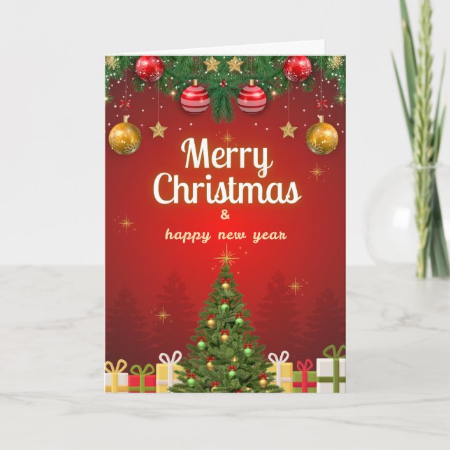 Merry Christmas Postcard | Festive Holiday Greetin (Front)