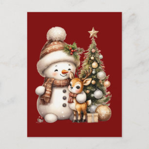 Merry Christmas Postcard Festive Holiday Greetin