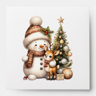 Merry Christmas Postcard   Festive Holiday Greetin Envelope