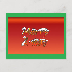 Merry Christmas Postcard Red