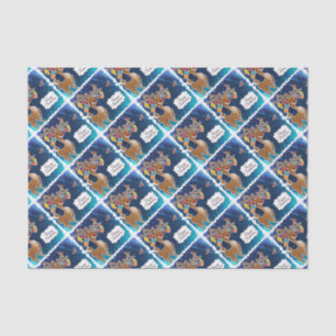 Merry Christmas Prancing Reindeer Tissue Paper