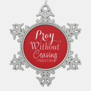 Merry Christmas Prayer Bible Verse Red Ornament 