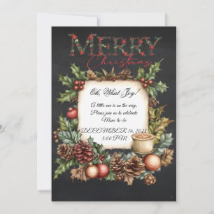 Merry Christmas Pregnancy Announcement Chalkboard 