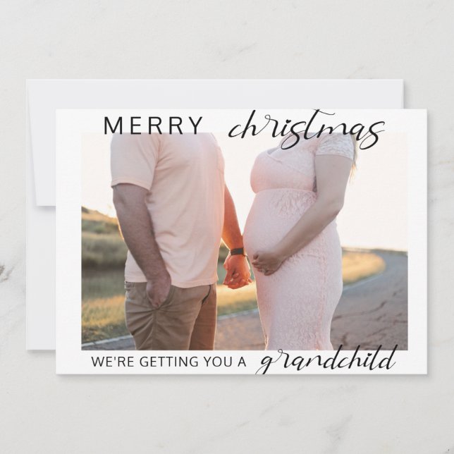merry Christmas pregnancy/baby announcement photo (Front)