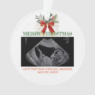 Merry Christmas Pregnancy Ultrasound Photo Grandma Ornament