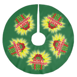 Merry Christmas Present Screwball Graphics Holiday Brushed Polyester Tree Skirt