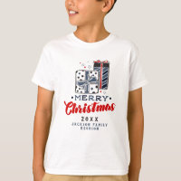 Merry Christmas Presents Custom Text Red Blue 