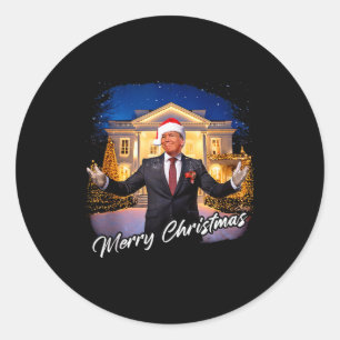 Merry Christmas – President Trump Santa Funny Grap Classic Round Sticker