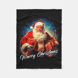 Merry Christmas – President Trump Santa Funny Grap Fleece Blanket