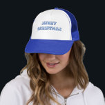 Merry Christmas Printed Name Text Create Own-Cap Trucker Hat<br><div class="desc">Merry Christmas Printed Name Text Create Own-Cap Trucker Hat. Perfect Gift: Looking for the ideal Christmas gift? Surprise your loved ones with the gift of comfort and joy! Our Merry Christmas Magic is a thoughtful and festive present that spreads warmth and happiness. Limited Edition: This Merry Christmas Magic is a...</div>