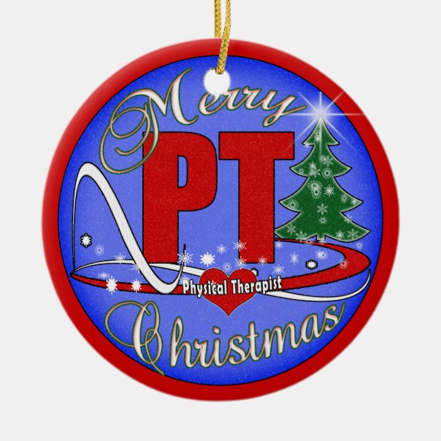 MERRY CHRISTMAS PT ORNAMENT  PHYSICAL THERAPIST (Front)