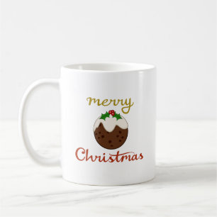 Merry Christmas+Pudding Design Coffee Mug