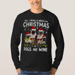 Merry Christmas Pug & Wine Essential T-Shirt 2