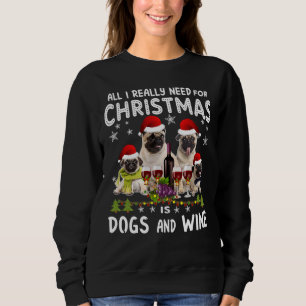 Merry Christmas Pug &amp; Wine Essential T-Shirt 2 Sweatshirt