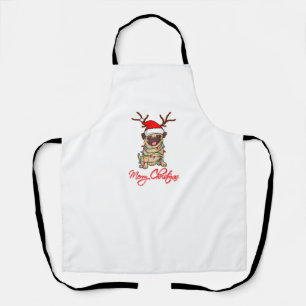 MERRY CHRISTMAS PUG Owner Ugly Christmas Funny Dog Apron