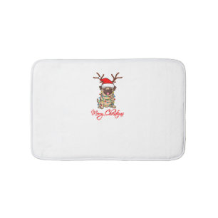 MERRY CHRISTMAS PUG Owner Ugly Christmas Funny Dog Bath Mat