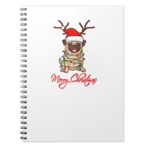 MERRY CHRISTMAS PUG Owner Ugly Christmas Funny Dog Notebook