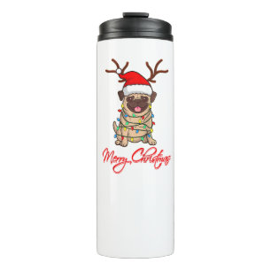MERRY CHRISTMAS PUG Owner Ugly Christmas Funny Dog Thermal Tumbler