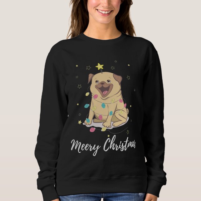 Merry Christmas Pug Shirt, Christmas Shirt For Pug (Front)