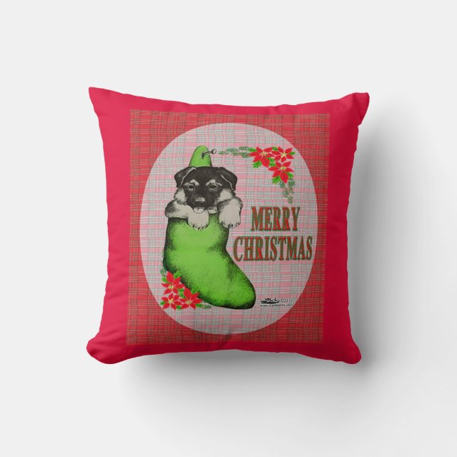 Merry Christmas Puppy Cushion (Front)