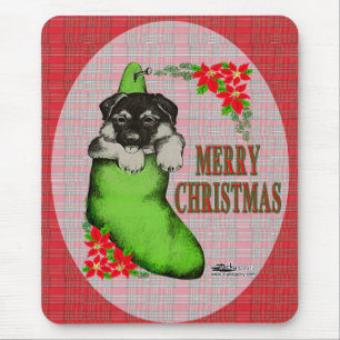 Merry Christmas Puppy Mouse Pad