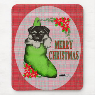 Merry Christmas Puppy Mouse Pad