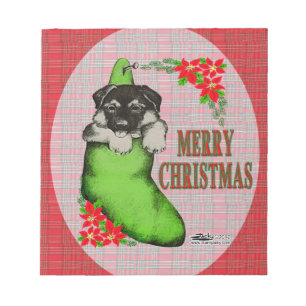 Merry Christmas Puppy Notepad