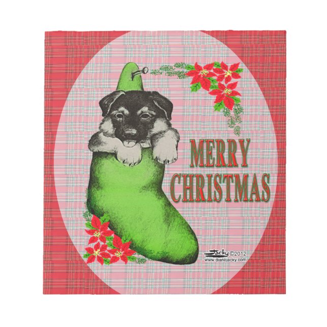 Merry Christmas Puppy Notepad (Front)