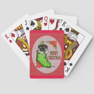 Merry Christmas Puppy Playing Cards