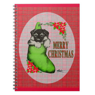 Merry Christmas Puppy Spiral Notebook
