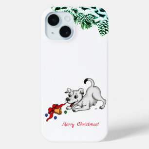 Merry Christmas! Puppy with Bell and Ball iPhone 15 Case