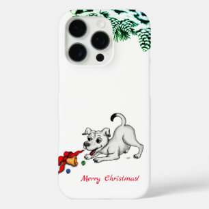 Merry Christmas! Puppy with Bell and Ball iPhone 16 Pro Case