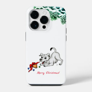 Merry Christmas! Puppy with Bell and Ball iPhone 14 Pro Case