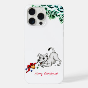 Merry Christmas! Puppy with Bell and Ball iPhone 15 Pro Max Case