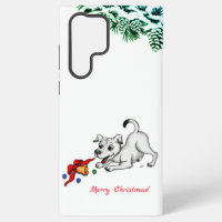 Merry Christmas! Puppy with Bell and Ball