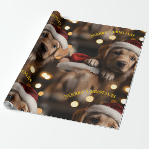 Merry Christmas puppy Wrapping Paper