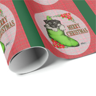 Merry Christmas Puppy Wrapping Paper
