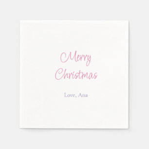 merry christmas purple pink name love holiday simp napkin