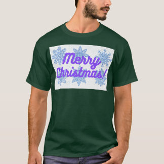 Merry Christmas Purple Tet and Snowflakes Design  T-Shirt