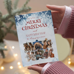 Merry Christmas Puzzle Custom Collage Photos Holiday Card