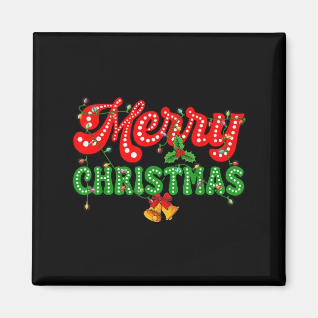 Merry Christmas Pyjamas Family Matching Xmas Tree  Magnet (Front)