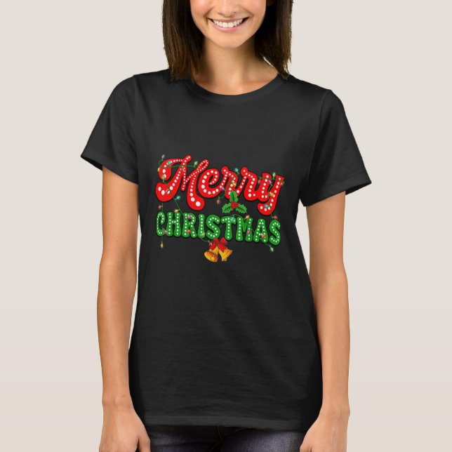 Merry Christmas Pyjamas Family Matching Xmas Tree  T-Shirt (Front)